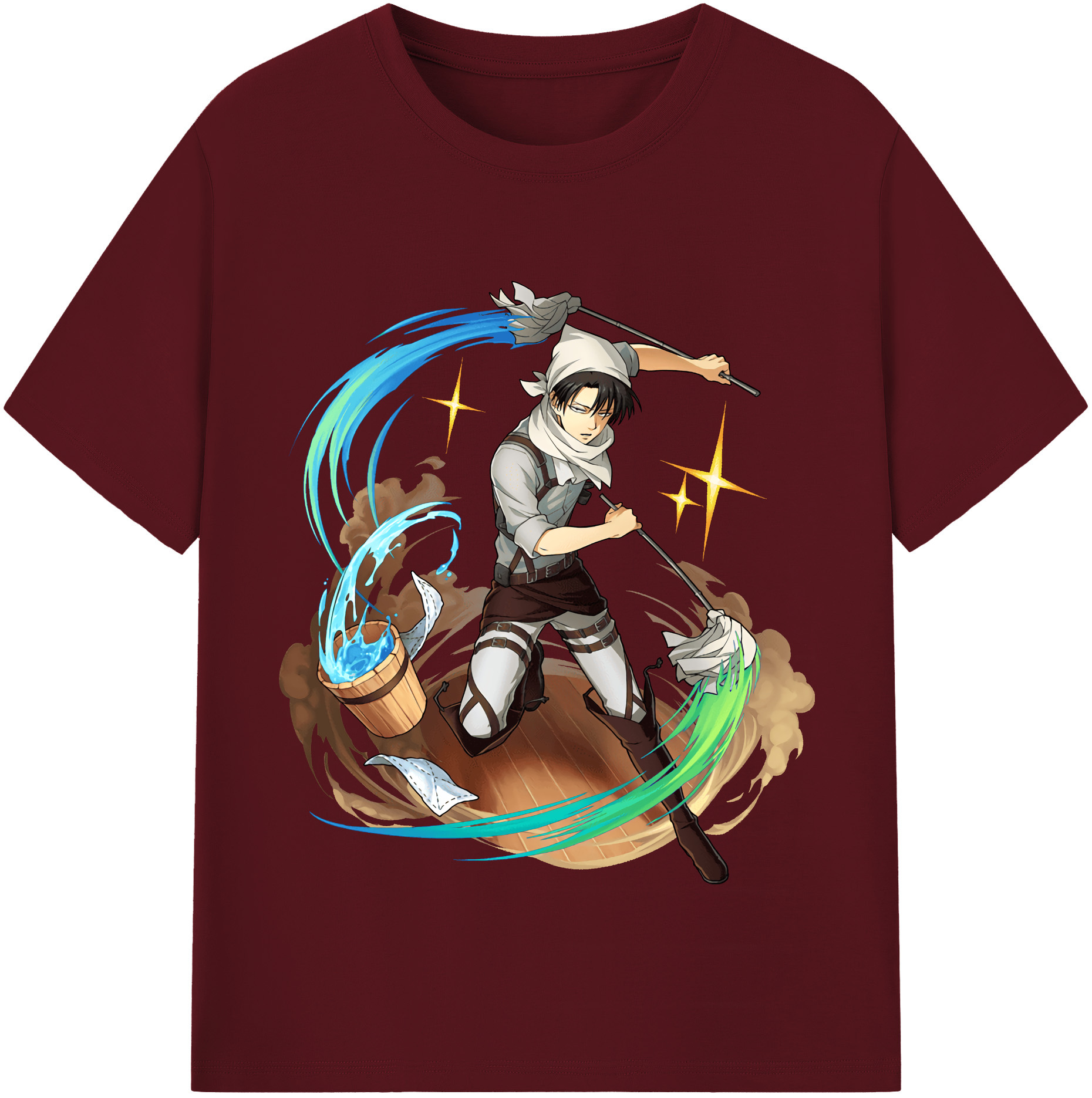 （画像用） 進撃の巨人 リヴァイ·アッカーマン Attack on Titan Levi Ackerman 綿100％半袖Tシャツ（フロントプリント）